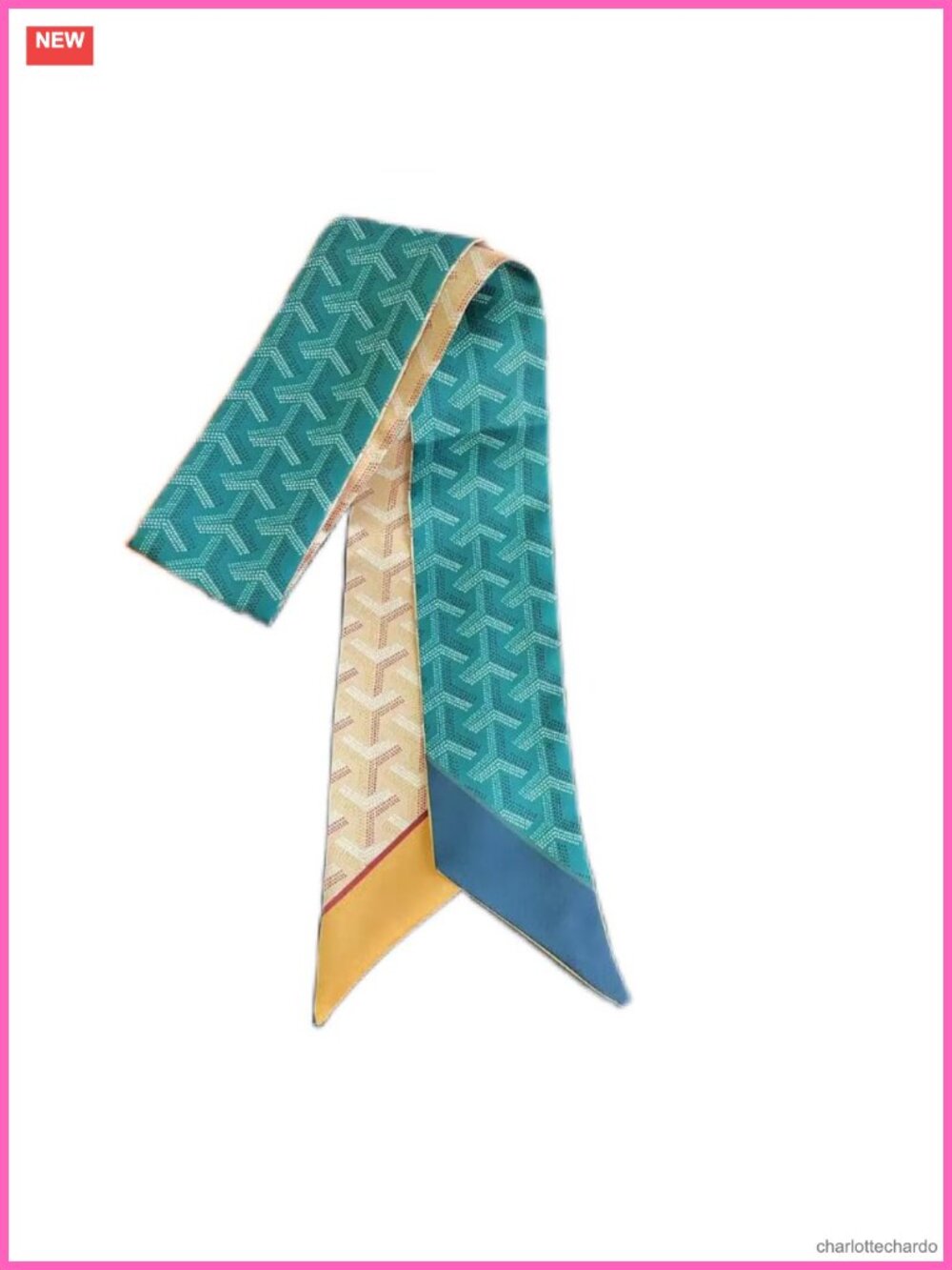 Polyester Skinny Scarf for Bags Purses Hair Handle Chevron Accessory Gift